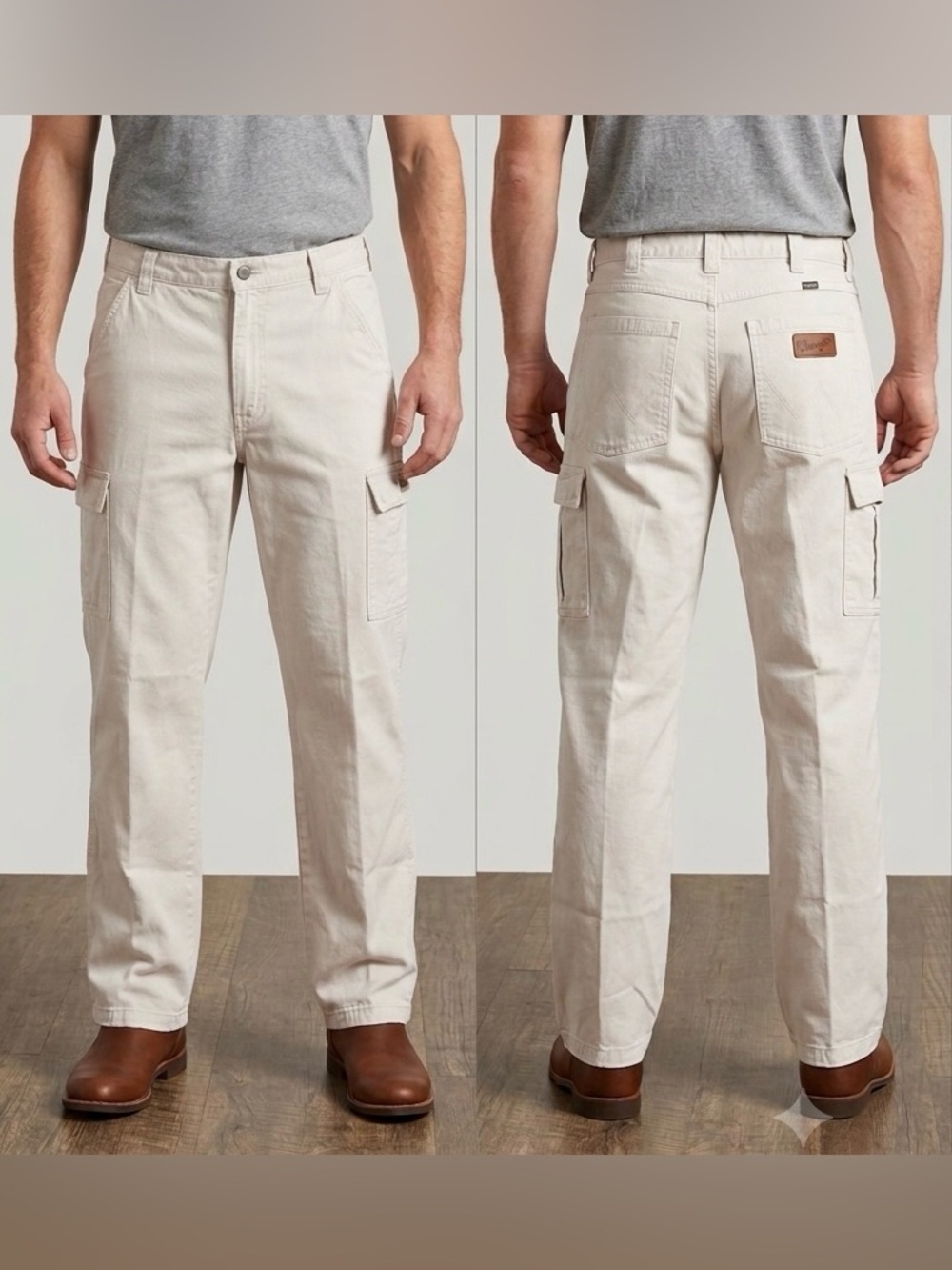 Wrangler Men's Cargo Pants in Light Cream
